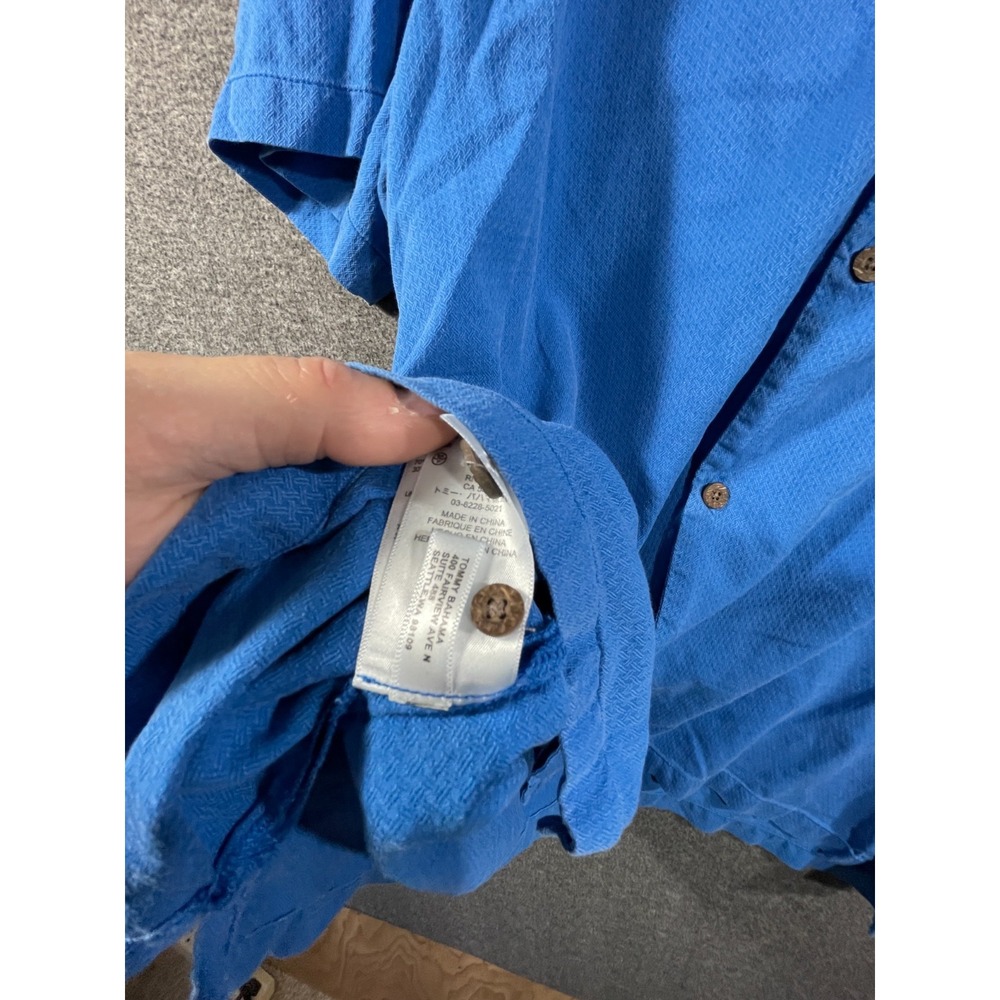 Tommy Bahama Camp Shirt Mens 3XL Silk Blend Blue Short Sleeve Button Up Beach - Picture 11 of 16